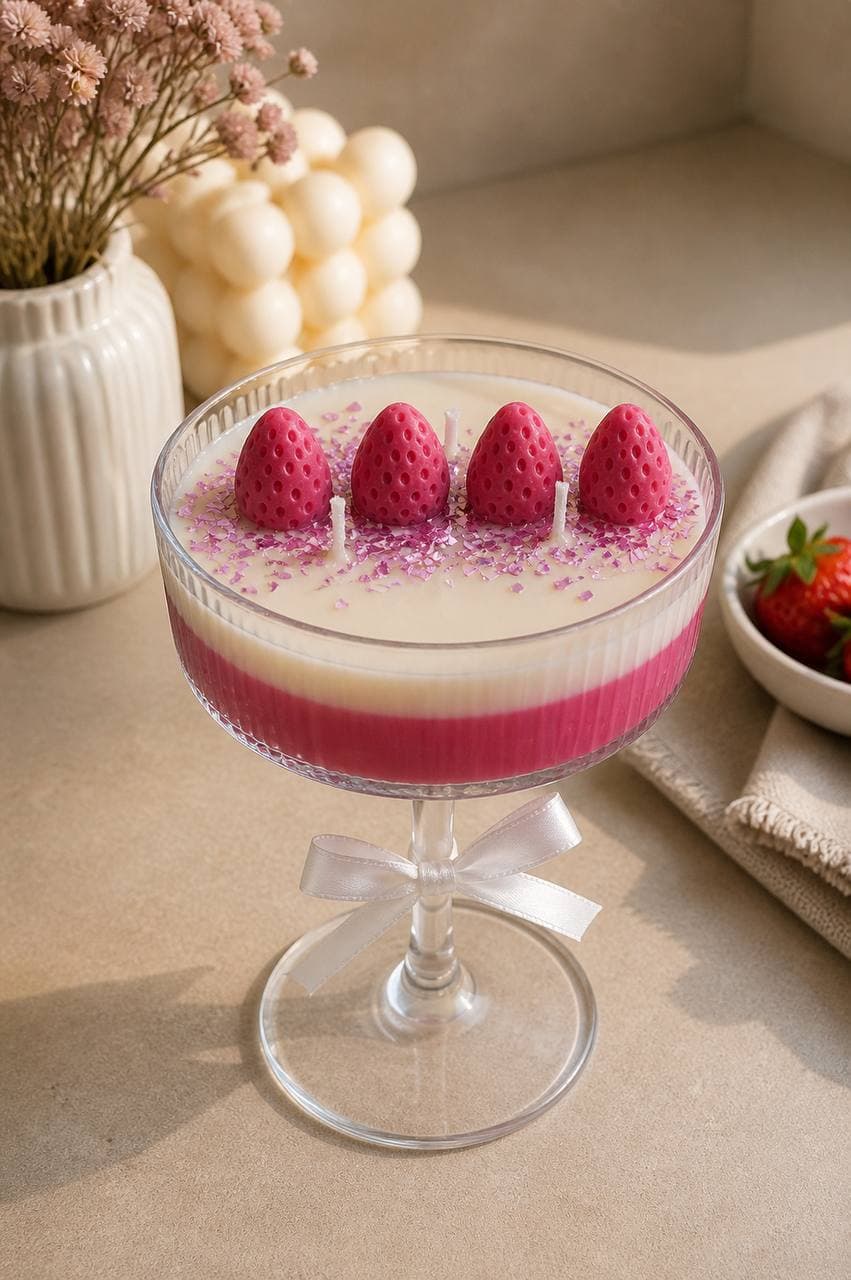 Strawberry Shortcake Cocktail soy candle
